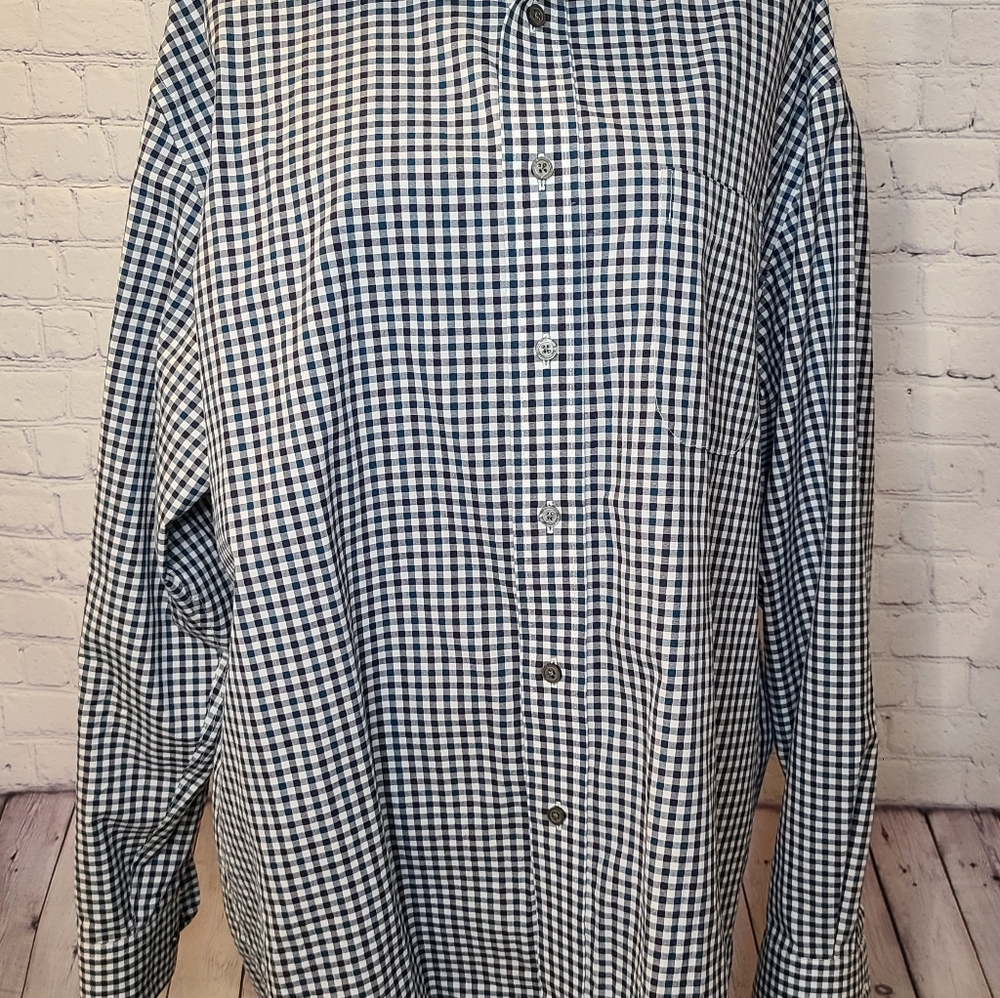 Jos. A. Bank Traveler Blue/White Long Sleeve Large